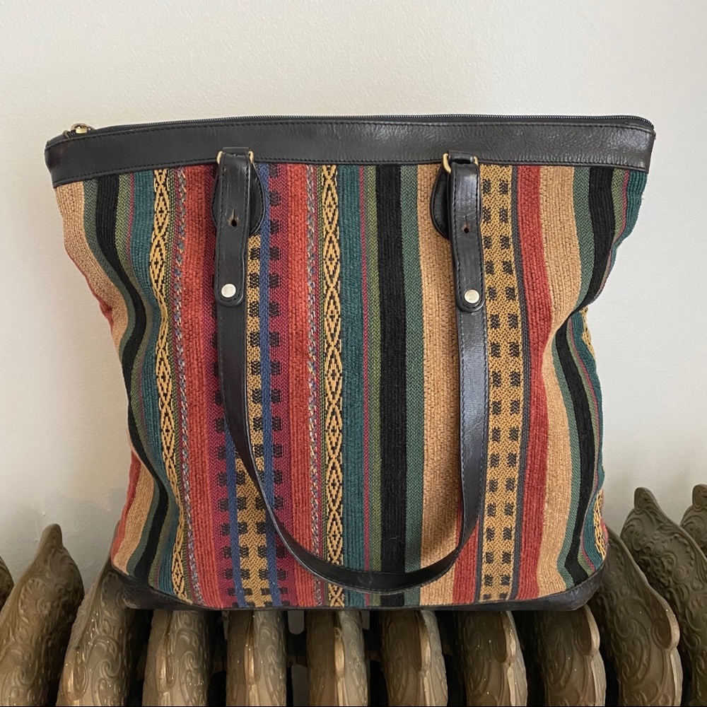 Brahmin Vintage Tapestry Tote Bag Gem